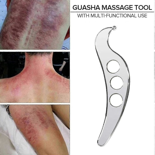 Rostfritt Stål Gua Sha Guasha Platta Massager Verktyg Skrapa Fysioterapi Lös Muskel Meridian M