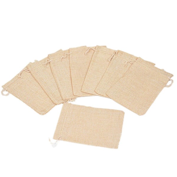 Stofpose, 50 Stykker Små Stofposer Bomuldspose 13 X 18cm, Jute Pose Stofpose Snøre Stofpose Smykker Gaveposer Genanvendelig Tepose (l)