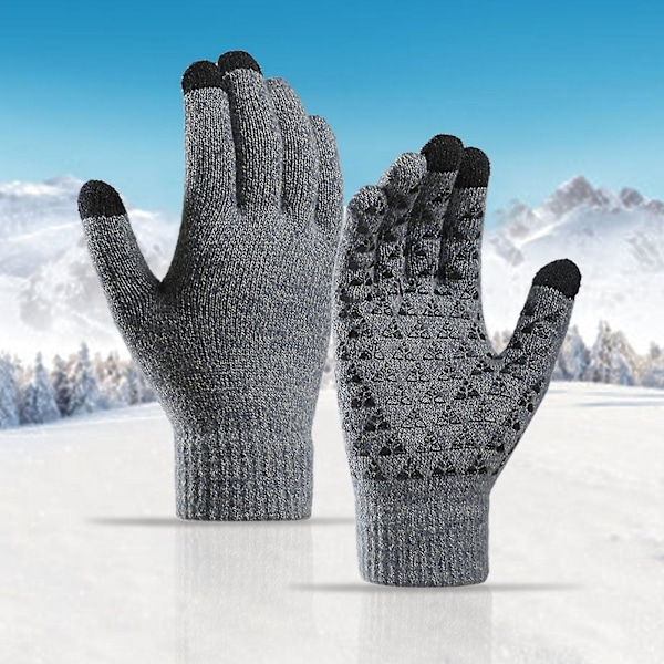 Vinter Höst Stickade Handskar Pekskärmshandskar Herr Dam Förtjockad Ullvante Xs-xxxl Style4
