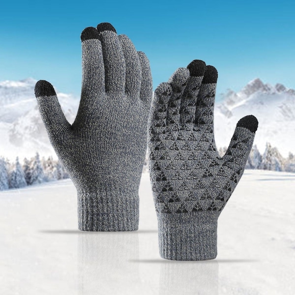Vinter Høst Strikkede Hansker Berøringsskjermhansker Menn Kvinner Tykk Ull Votter Xs-xxxl Style7