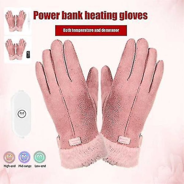 Vinter Elektriskt Uppvärmda Handskar USB Uppvärmda Ergonomiska Mjuka Damvärmande Handskar