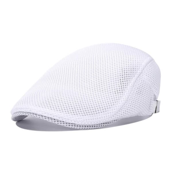 Herr Peaked Cap Flat Cap Basker Vit