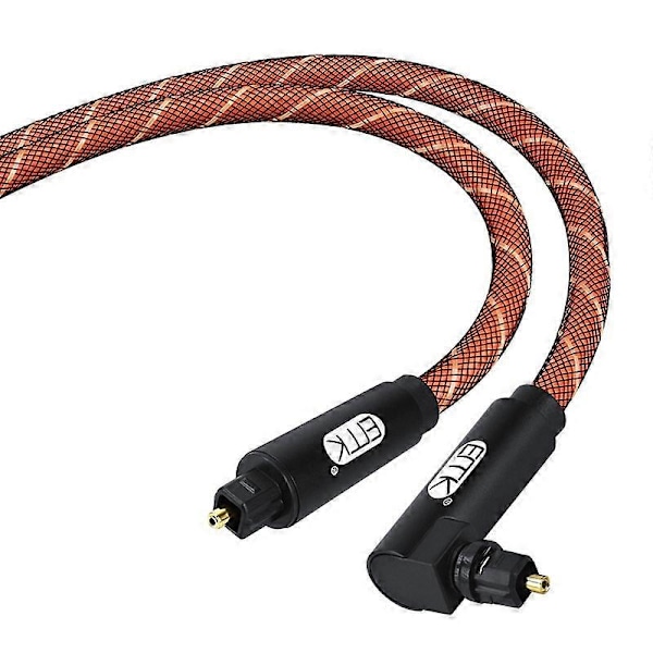 90 Graders Optisk Kabel 5.1 Digital Lyd SPDIF Fiber Optisk Audio Toslink Kabel 1M