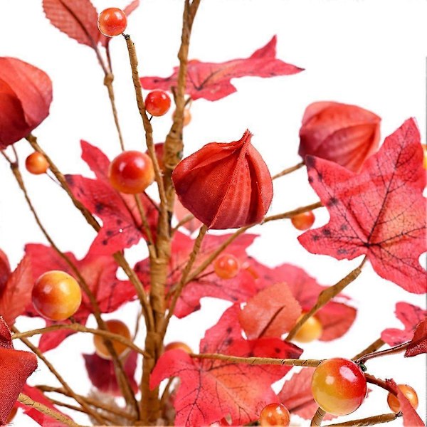 Mini Ahorn Ornamenter Plastik Kunstig Blomst Boligindretning Blødt Monteret Bordpynt