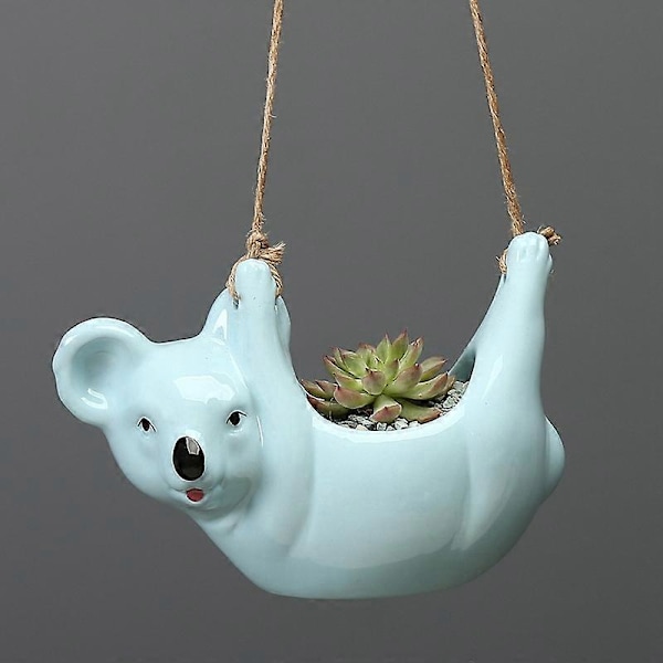 Sarjakuva Eläin Laiskiainen Seinävaasi Koala Keraaminen Kukkaruukku Chlorophytum Ruukkukasvi Koti Puutarha Sisustus