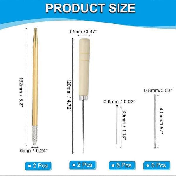 Kit för rotering av dockhår, 0,6 mm/0,8 mm dockhår, omroterande sticknålar med träpinnar
