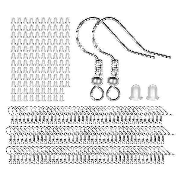 2x 120 Öronkrokar och 120x Öronpluggar för DIY Smyckestillverkning Högtid