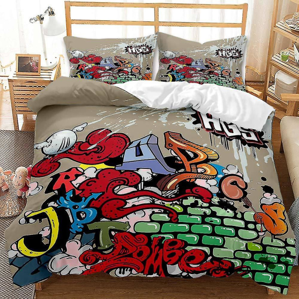 Hip Hop Serie Dynetrekk Hjemmetekstil Tredelt Sett Q D 135*200two-piece set