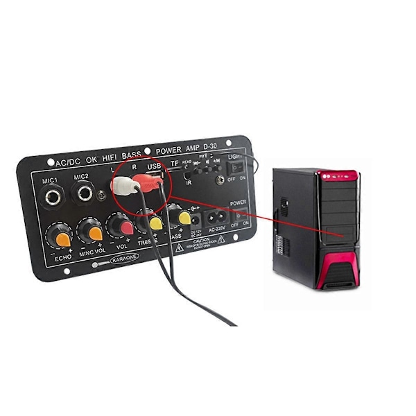 Audio Forsterkerkort 30W Støtte Dobbel Mikrofon Bluetooth Amplificatore Subwoof for 4Ohm Høyttaler 1