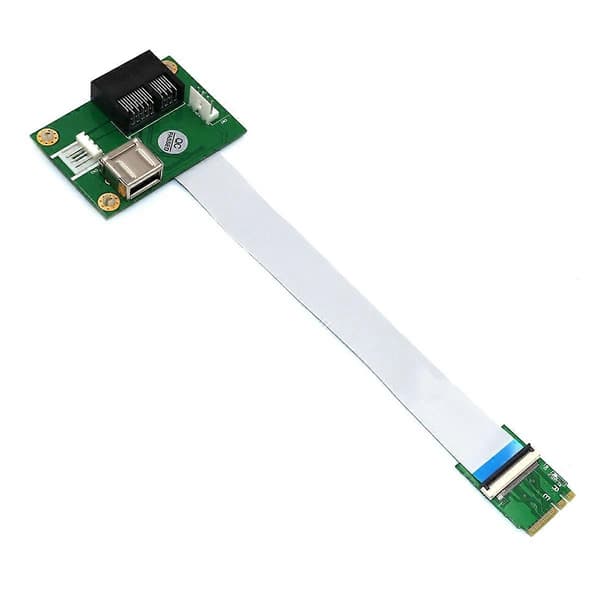 PCIE Riser NGFF M.2 Key A/E till PCI-E Express X1+USB Adapter Riserkort med FPC-kabel 4Pin Strömförsörjning