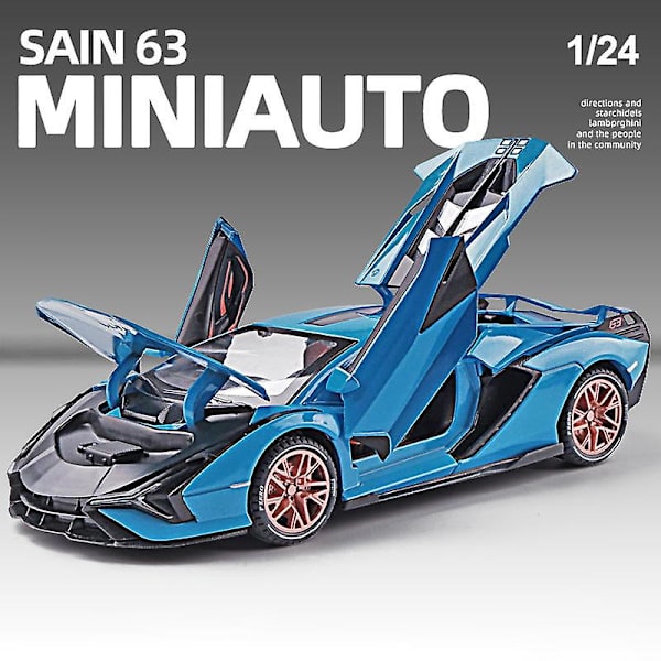Ny 1:24 Lambos Sian Fkp37 Bil Sportsvogn Model Støbt Lyd Su