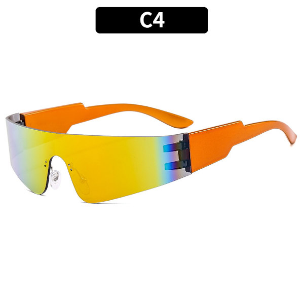 Y5K silver sport solglasögon färg framtidsteknologi känsla het tjej nät röd solglasögon kvinnliga solglasögon trend män Style4