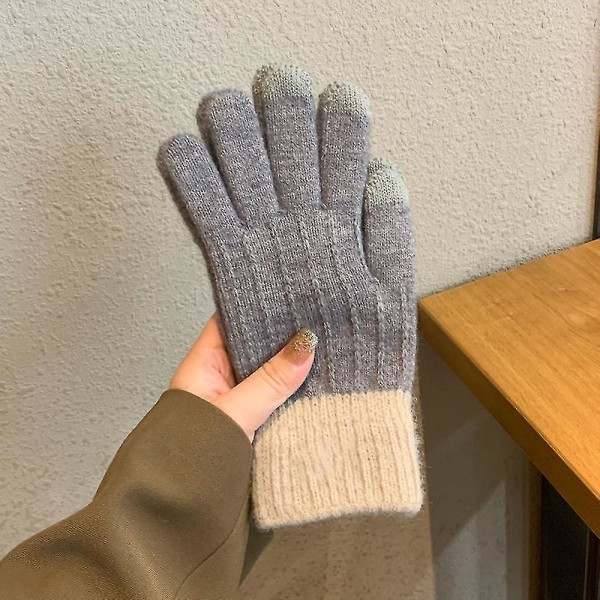 Vinter Touchscreen Stretch Termiska Magiska Handskar Varma Ullstickade Tjocka Fleece Style1