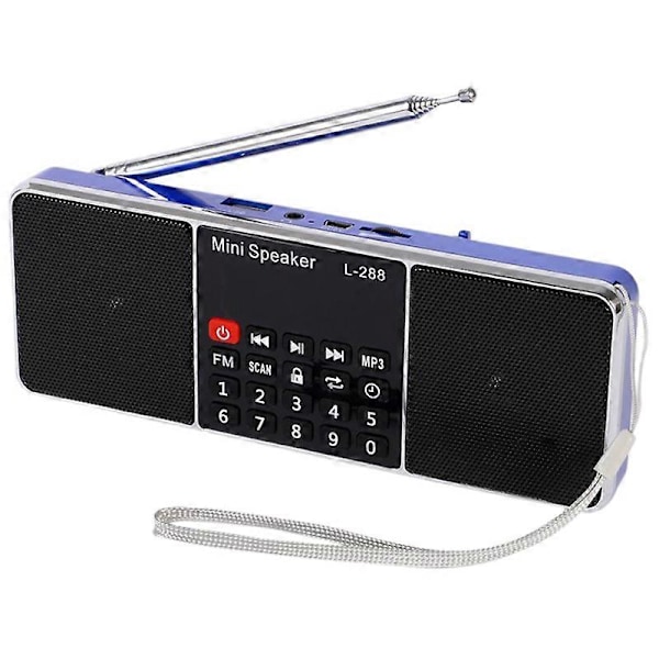 Mini Bærbar Oppladbar Stereo L-288 FM Radio Høyttaler LCD Skjerm Støtte TF Kort USB Disk MP3 Mu