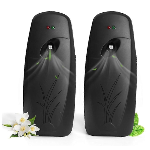 Automatisk Luftfräschare Dispenser 2-pack, Väggmonterad eller Fristående, Intervallsprayinställningar för