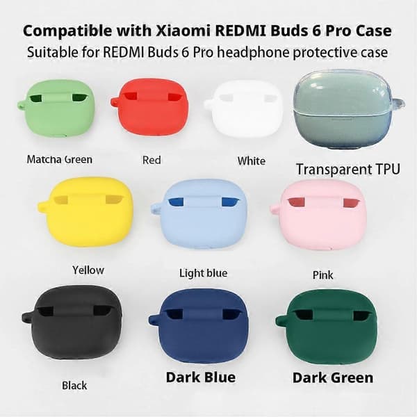 For Redmi Buds 8 Pro Silicone Protective Case for Headphones Shockproof Shell Gul