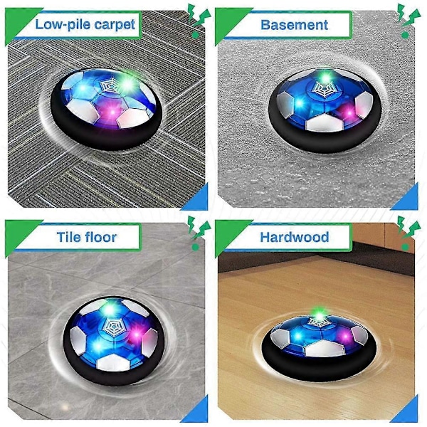 Hover Fodbold, Genopladelig Luftkraft Flydende Fodbold med LED Lys, Indendørs Udendørs Sportsbold 18cm UUH