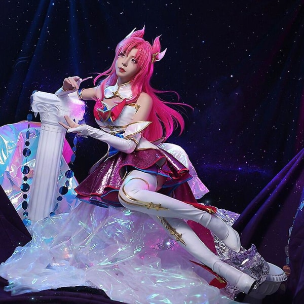 Lol Star Guardian Kaisa Cosplay Kostym Spel Lol Kaisa Cosplay Character Kostym Outfit Fullset För Kvinnor Halloween Cos Skirt set XS