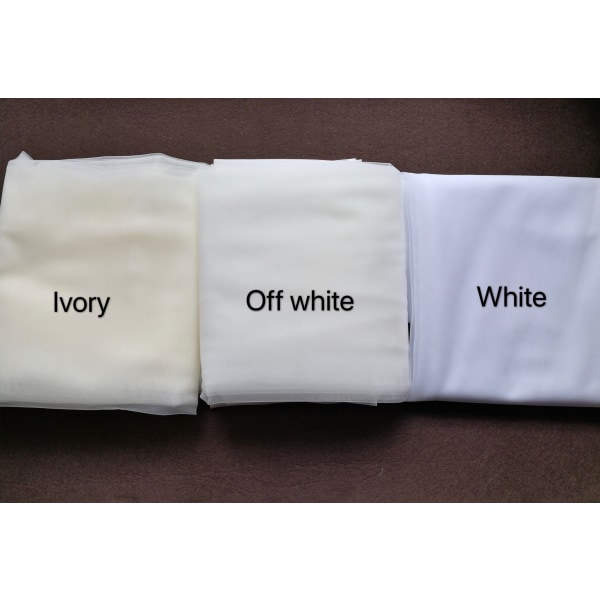Romantisk Bryllupsslør Hvidt Elfenben Broderi Håndlavet Applikation 2 Lag off white two layer