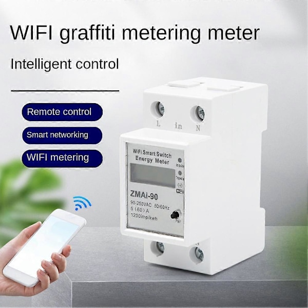 Tuya WIFI Smart Switch Energimätare Telefon Smart Fjärrkontroll Mätare Switch Timer Effekt Wattmätare Spänning C