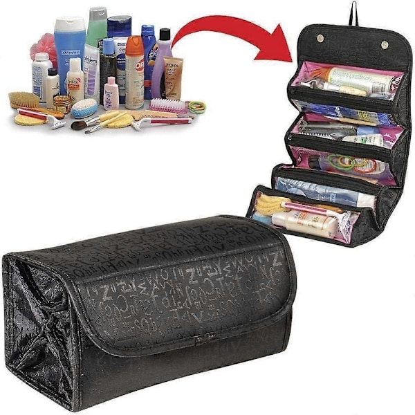 Roll Up Rese Kosmetisk Makeup Smycken Toalettväska Organizer Camping Tillbehör Hållare