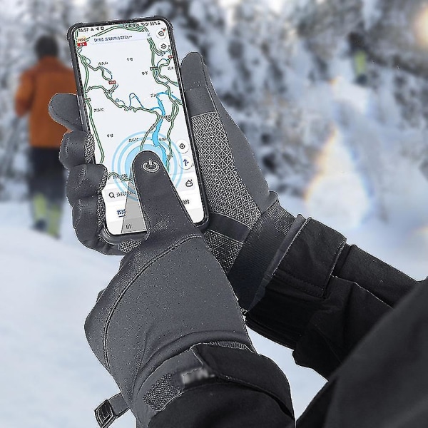 Vanntett for menn og kvinner, varme vinterhansker med sensitive fingertupper S-l S