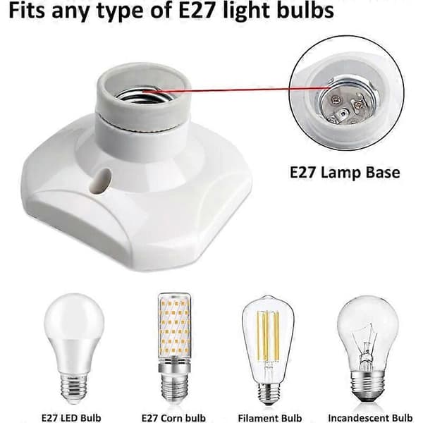 E27 Taklampssockel Hållare för Inomhuslampor (2-pack)