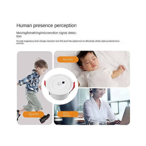 Zigbee Smart Närvarosensor för Människor Rörelsesensor med Millimetervågsradardetektering för Hem