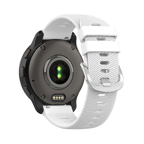 Kompatibel med Garmin Forerunner 255 / Vivoactive 4 Kryssstripet Design 22mm Universell Klokkereim Silikon Erstatningsarmbånd White