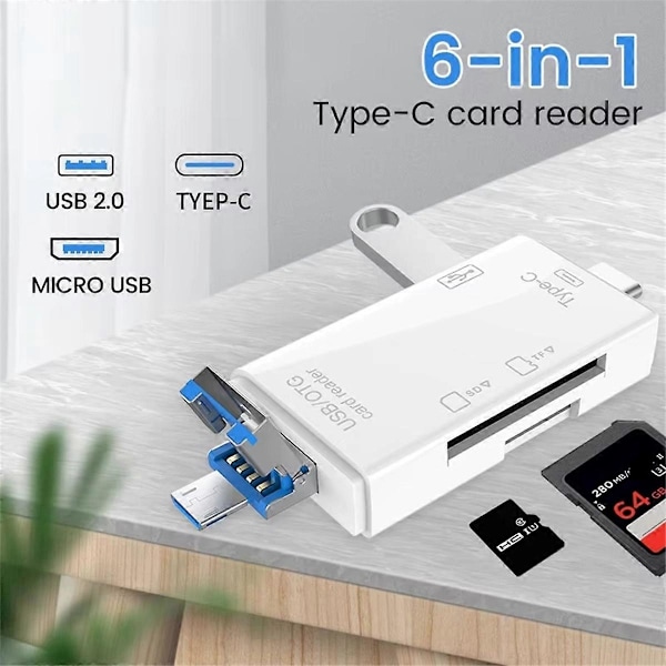 OTG SD TF Type C Micro-SD -kortinlukija Type C - USB OTG -sovitin B