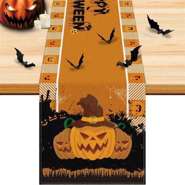 Goblin Halloween bordsflagga, svart skog bordslöpare, Thanksgiving Jack-o '-Lantern, festliga köksdekorationer ZQQ8979 (5) 150-33cm 59-13inch