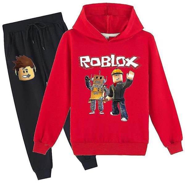 Roblox Hættetrøje Sæt Termisk Beklædning til børn Hættetrøje med tryk grey 100cm