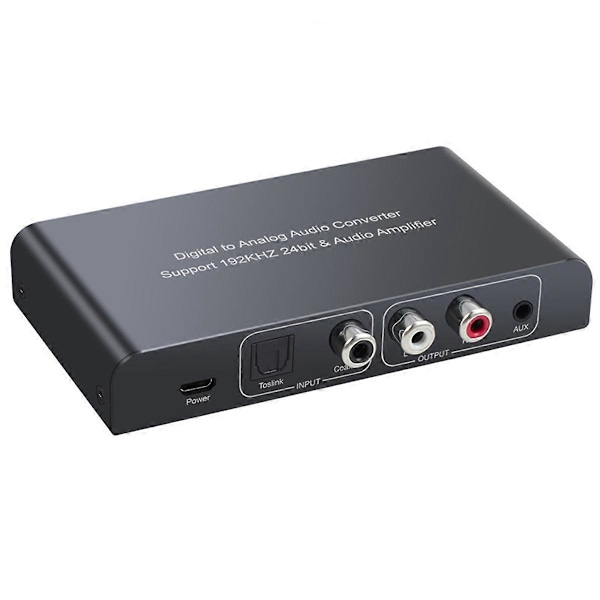 Ljudomvandlare med IR-fjärrkontroll DAC Digital Koaxial Toslink till Analog Stereo RCA 3,5mm Ljud
