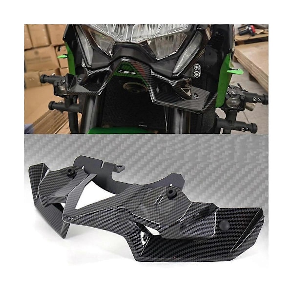 Motorcykel Front Spoiler Winglet Aerodynamisk Vinge Kit Spoiler til Z900 2020 2021 2022 (Sort)