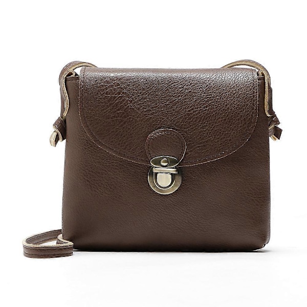 Liten Stöldskyddslås Dam Crossbody Väska, Dam Handväska Dam Crossbody Väska Retro Mobiltelefon Ficka Kaffe