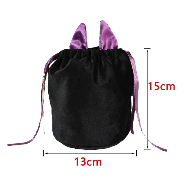 Halloween Bat korvat karkkilaukku samettilahjapussi Party Candy lahjapaketin koristelu Purple 4pcs