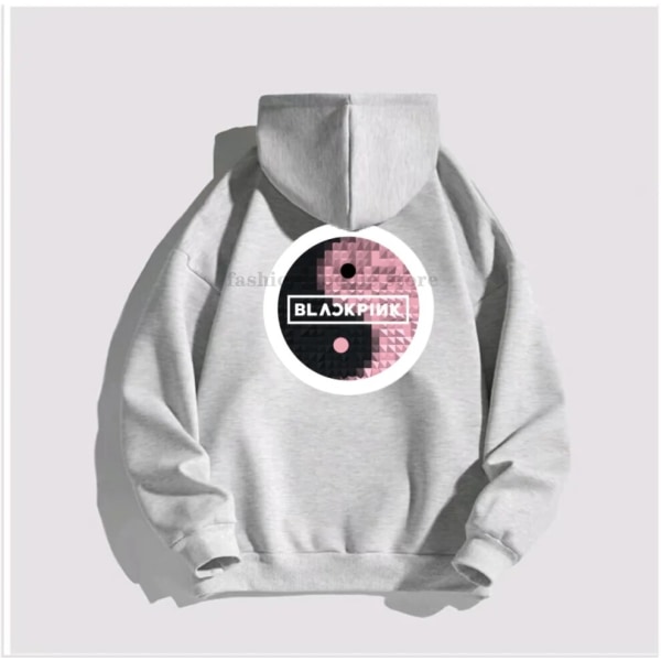 Sort PINK Hættetrøje Mand Kvinder Bomuld Sweatshirt Print Tai Chi Tide Brand Hætte Blomst Korea Streetwear Fleece Afslappet Løst Tøj 3 M