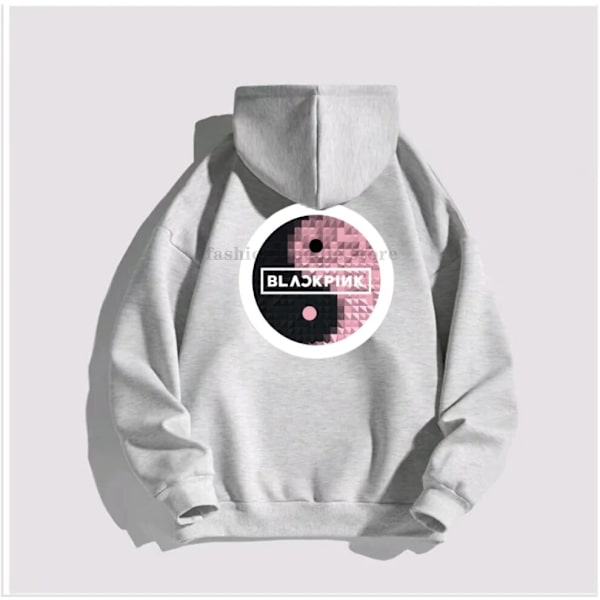 Svart PINK Hoodie Herr Dam Bomull Sweatshirt Tryck Tai Chi Tide Märke Huva Blomma Korea Streetwear Fleece Lediga Lösa Kläder 9 XXL