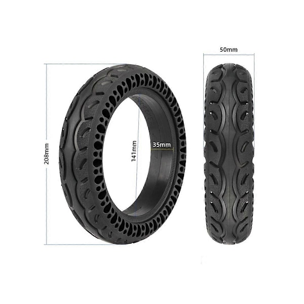8,5 tums massivt däck i gummi honeycomb för M865/Pro/1S elscooter, icke-massivt däck
