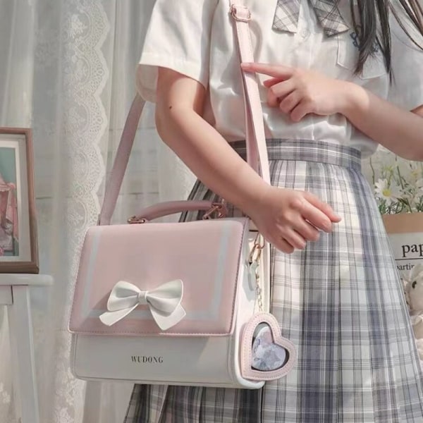Japansk transparent håndholdt crossbody taske, alsidig lille skuldertaske til piger Sky Blue