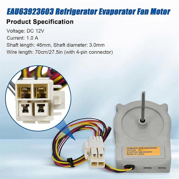 EAU63923603 Kylskåpsförångarens Fläktmotoraggregat för och Kylskåp EAU65058305 AP6317197