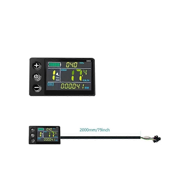 LCD-S866 Elektrisk Cykel Färg LCD Display Instrument 24V 36V 48V Elektrisk Cykel Modifiering, S