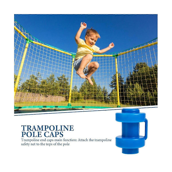 20 stk. Plastik Trampolin Stålrør Topdæksel Stanghatte Dæksler Udskiftningsstænger Dele PP Hætter En