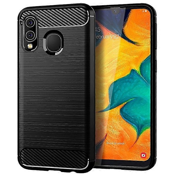 1,8 mm Värmeavledande TPU-skal Ultratunt Reptåligt Kolfibertextur Borstad Yta Telefonskal Kompatibelt För Samsu Black