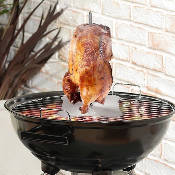 Vertikal Grillspydstativ, Vertikal Matlagningsrist i Rustfritt Stål med Lange Spiker Bertical Barb