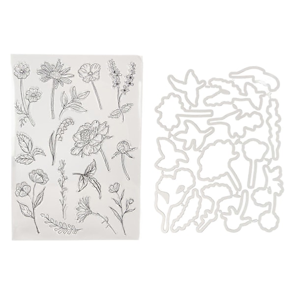 Klart Stempel Blomster Blader Stil Klar Sikker Gjenbrukbar TPR Bred Anvendelse Transparent Stempel for Kort Konvoluttlaging