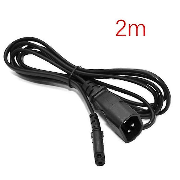 IEC 3-benet C14 Han til C7 Hun Konverter Adapter Kabel til PDU UPS Kedel (2.0M)