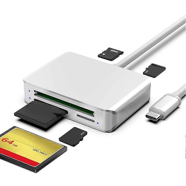 SD-kortläsare USB C, 5 i 1 Typ C Micro-SD TF M2-kortadapter 2T Kapacitet Minneskortläsare
