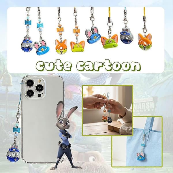 Zootopia Judy Nick Telefonrem Nøglering til Valentinsdag Gave A