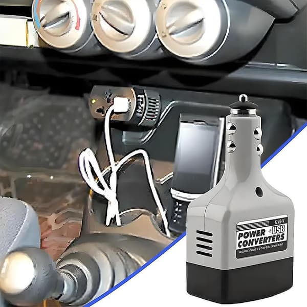 Biloplader Power Inverter Adapter DC til AC-adapter Konverter USB-stik